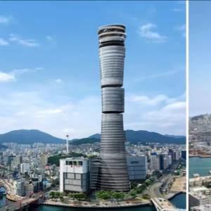 The 342-meter-tall Lotte Tower in Busan, South Korea! Does its curtain wall feature aluminum louvers? Are they energy-efficient?